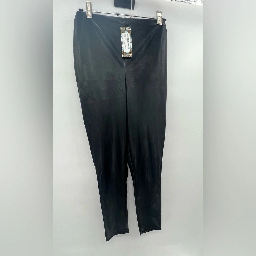 BOOHOO SUPER STRETCH FAUX LEATHER HIGH WAIST TROUSERS Sz 12